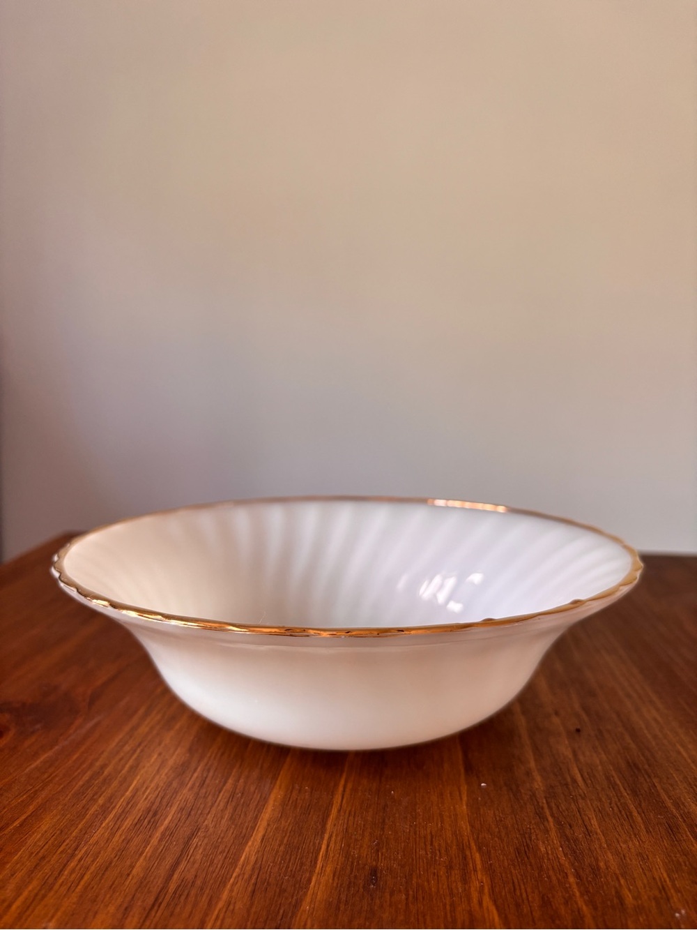 Fire-King Gold Swirl Serving Bowl